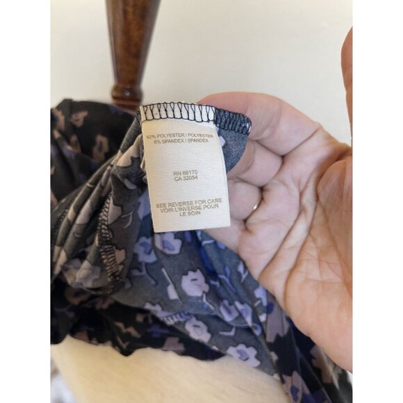 Free People Black Floral Sleeveless A-Line Dress Size Small Light Soft Polyester - Picture 8 of 9